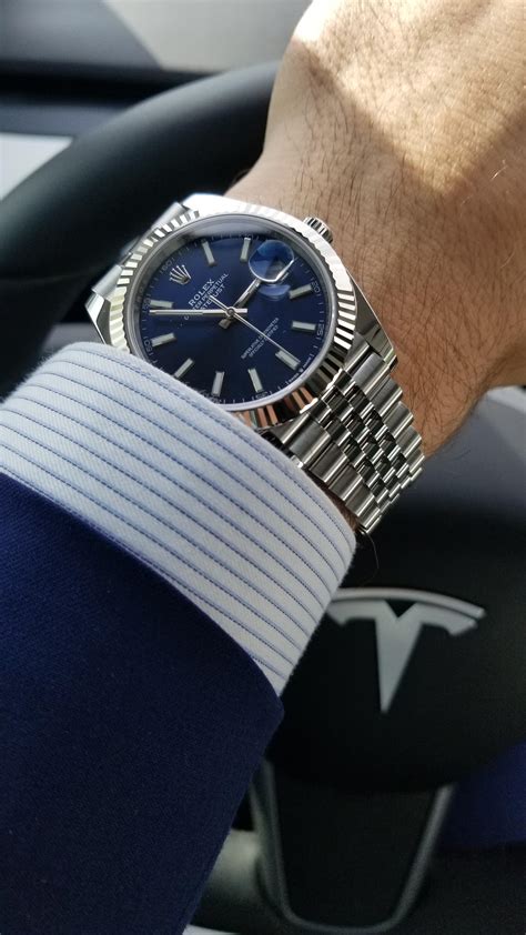 blue dial rolex with suit|Rolex blue dial review.